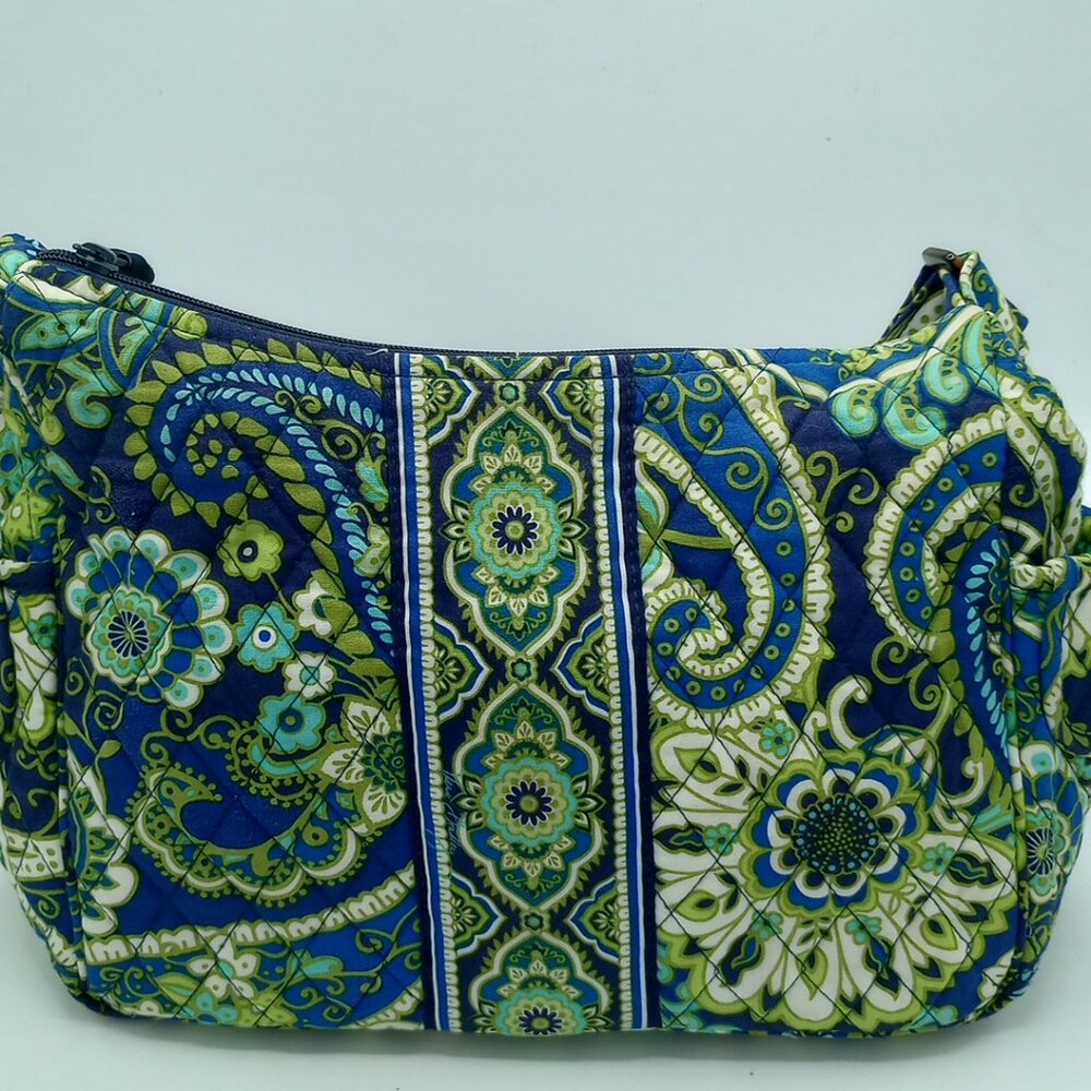 Vera Bradley Rhythm & Blues Retired Hipster Crossbody Paisley Floral Blue Green - Picture 3 of 15